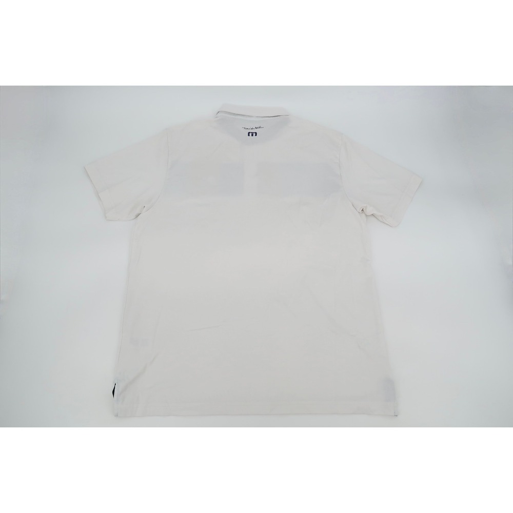 Travis‎ Mathew Men's XL White Navy Striped Performance Golf Polo Short Sleeve - Picture 6 of 10